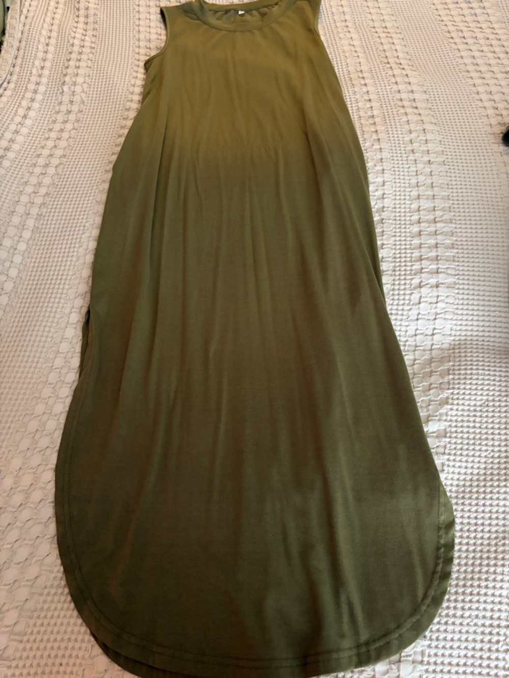 Olive Green Sleeveless Maxi Dress w/ Pockets